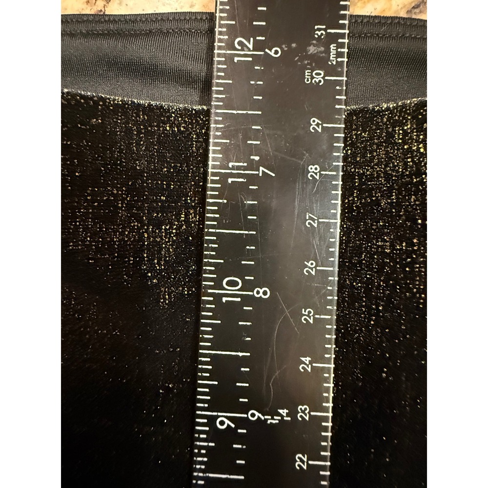 Spanx Metallic Textured Leggings XL Black Gold Shimmer High Waist Compression - Picture 6 of 8